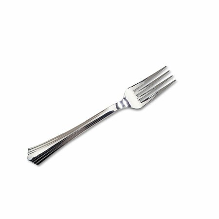 WNA Reflections Heavyweight Plastic Utensils, Fork, Silver, 800PK 61080